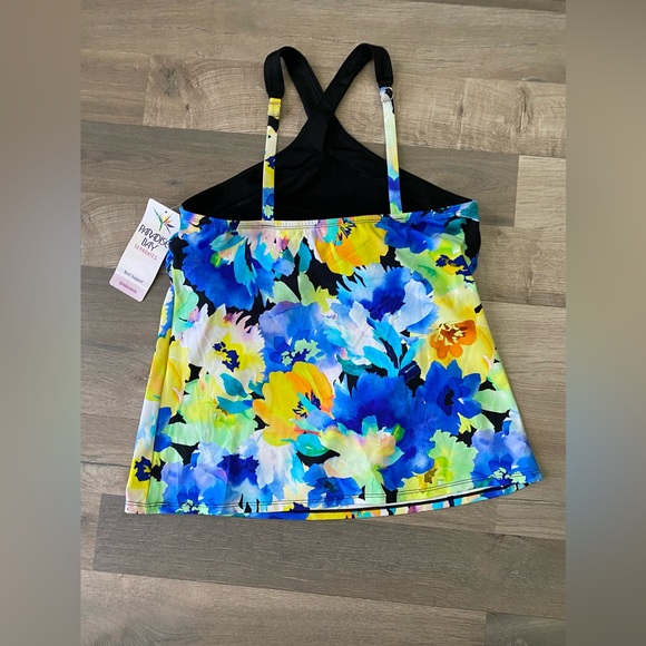 Paradise Bay UW Bra Tankini Women’s Size 12 Watercolors Swim Adjustable Straps - Picture 5 of 8